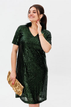 Платье Anelli 1797 изумруд - фото 2