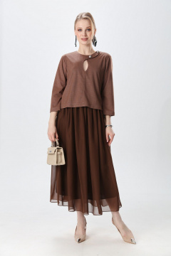 Платье NikVa 1009-2 капучино - фото 5