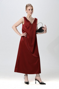 Джемпер, платье NikVa 1013-1 серебро и бордо - фото 3