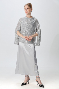 Джемпер, платье NikVa 1013-3 серебро - фото 1