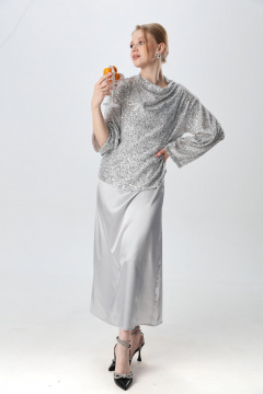 Джемпер NikVa 400-10 серебро - фото 5