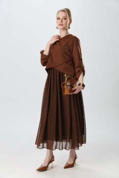 Платье NikVa 740-25 кофе с молоком - фото 2