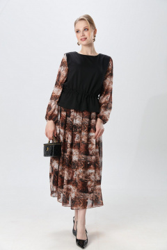 Платье NikVa 740-26 чёрный и тигровая абстракция - фото 1