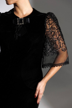 Платье Мода Юрс 25-2884 черный_гипюр_new decor - фото 3