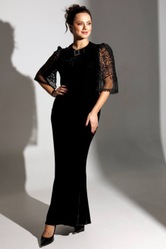 Платье Мода Юрс 25-2884 черный_гипюр_new decor - фото 1