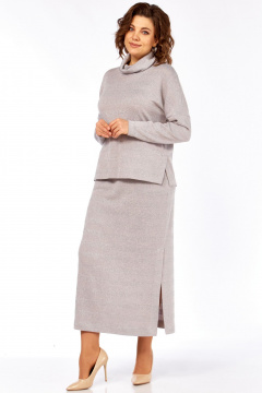 Блуза, юбка LadyThreeStars 2541 светло-серый - фото 5