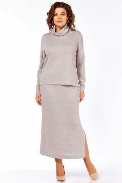 Блуза, юбка LadyThreeStars 2541 светло-серый - фото 1