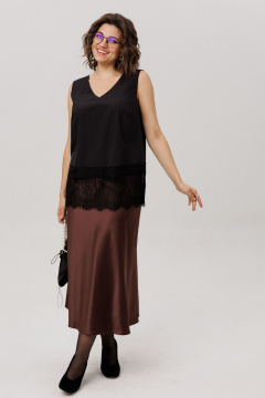 Юбка Anelli 1808 горький-шоколад - фото 1