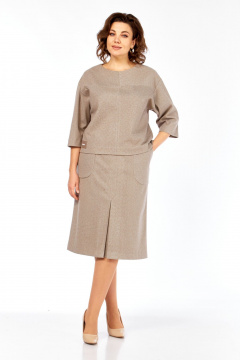 Блуза, юбка Элль-стиль 2441/2 кофе - фото 2