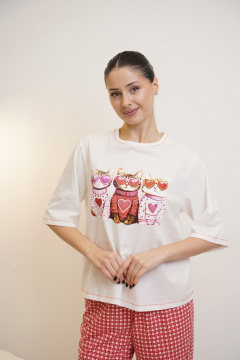 Брюки Купалинка 39902G.158-164 к.экрю,клетка - фото 2