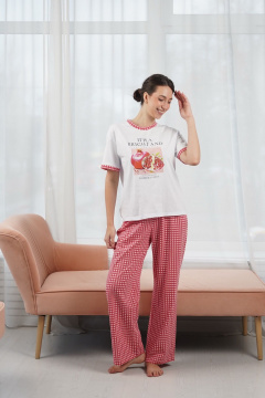 Брюки, футболка Купалинка 42601G.158-164 к.белый,клетка - фото 1