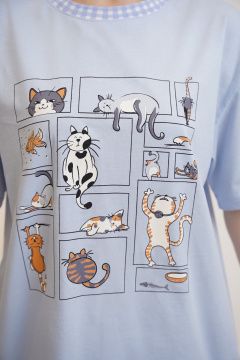 Капри, футболка Купалинка 42700G.158-164 к.голубой,клетка - фото 3