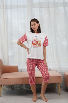 Капри, футболка Купалинка 42701G.158-164 к.белый,клетка - фото 1