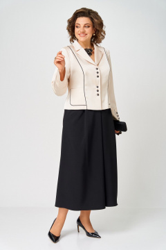 Жакет, юбка Aira Style 24134 молочно-черный - фото 5