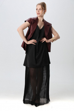 Жилет, платье NikVa 1018-2 чёрный и бордо - фото 5