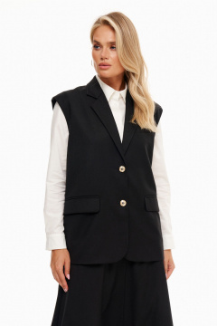 Черный демисезонный жилет свободного кроя Prestige 4913/1 черный - фото 1