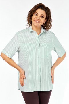 Рубашка Avenue 0338-5 полоска_светло-зеленый+молочный - фото 1