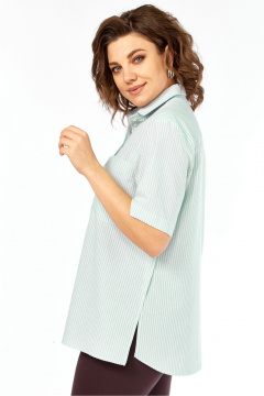 Рубашка Avenue 0338-5 полоска_светло-зеленый+молочный - фото 5