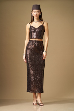 Жакет, топ, юбка N.O.W. 1640 коричневый - фото 4