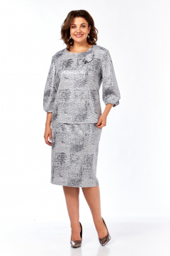 Блуза, юбка Элль-стиль 2400/1 серебро - фото 4