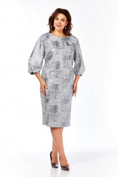 Блуза, юбка Элль-стиль 2400/1 серебро - фото 3