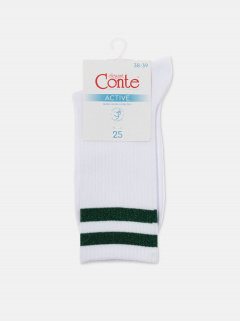 Носки CONTE ACTIVE белый-зеленый 19С-65СП - фото 1