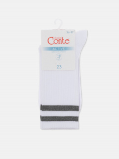 Носки CONTE ACTIVE белый-серый 19С-65СП - фото 1