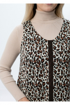 Сарафан Полинушка 604/1 леопард на молочном - фото 4