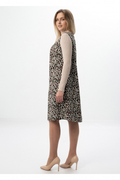 Сарафан Полинушка 604/1 леопард на молочном - фото 3