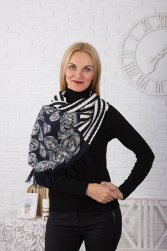 Шарф Полинушка 943 сине-белый - фото 2