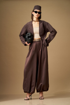 Брюки, жакет, топ N.O.W. 1647 коричневый - фото 5