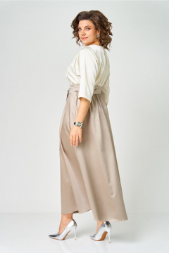 Платье ANASTASIA MAK 1229 молочный+капучино - фото 4