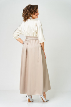 Платье ANASTASIA MAK 1229 молочный+капучино - фото 3