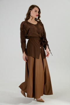 Блуза, юбка NikVa 1032-1 шоколад - фото 3