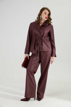 Брюки, жакет NikVa 938-7 бордо - фото 3