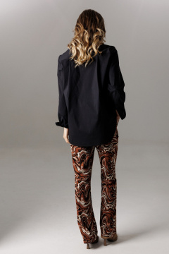 Блуза, брюки Ларс Стиль 1196 шоколадно-молочный_черный - фото 4