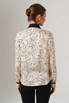 Блуза Nelva 23109 кремово-черный принт - фото 5