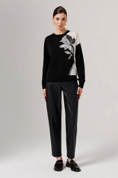 Джемпер Nelva 23130 черно-молочный - фото 2