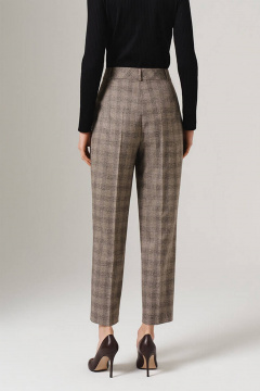 Брюки Nelva 31074 бежево-коричневая клетка - фото 3