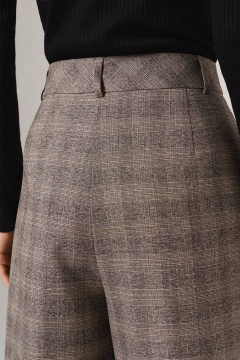 Брюки Nelva 31076 бежево-коричневая клетка - фото 4