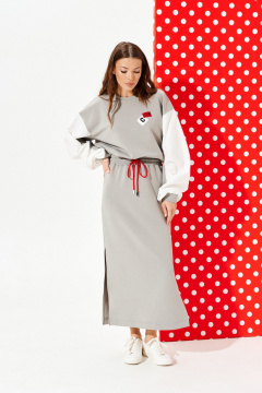 Платье ELLETTO LIFE 1120 серый - фото 3