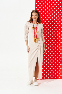 Платье ELLETTO LIFE 1121 бежевый - фото 3