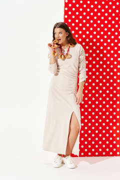 Платье ELLETTO LIFE 1121 бежевый - фото 2