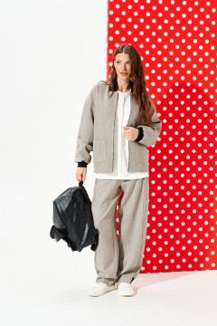 Бомбер, брюки ELLETTO LIFE 5328 бежевый - фото 2