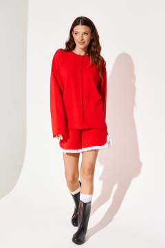 Джемпер, шорты ELLETTO LIFE 5330 красный - фото 1