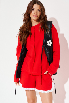 Джемпер, шорты ELLETTO LIFE 5330 красный - фото 3