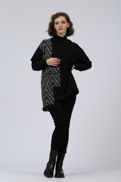 Джемпер Полинушка 664/1 черно-белый зигзаг - фото 4