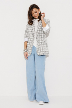 Жакет Butеr 3210 бело-серая_клетка - фото 4