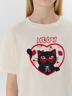 Футболка Mark Formelle 117915/25-38249П-0 молочный_печать2_2_сл_на_пол_1_сл_на_ПР_рукаве - фото 3