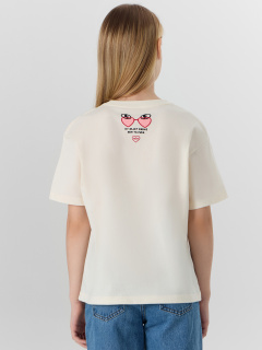 Футболка Mark Formelle 117915/25-38250П-0 молочный_печать2_2_сл_на_пол_1_сл_на_ПР_рукаве - фото 2